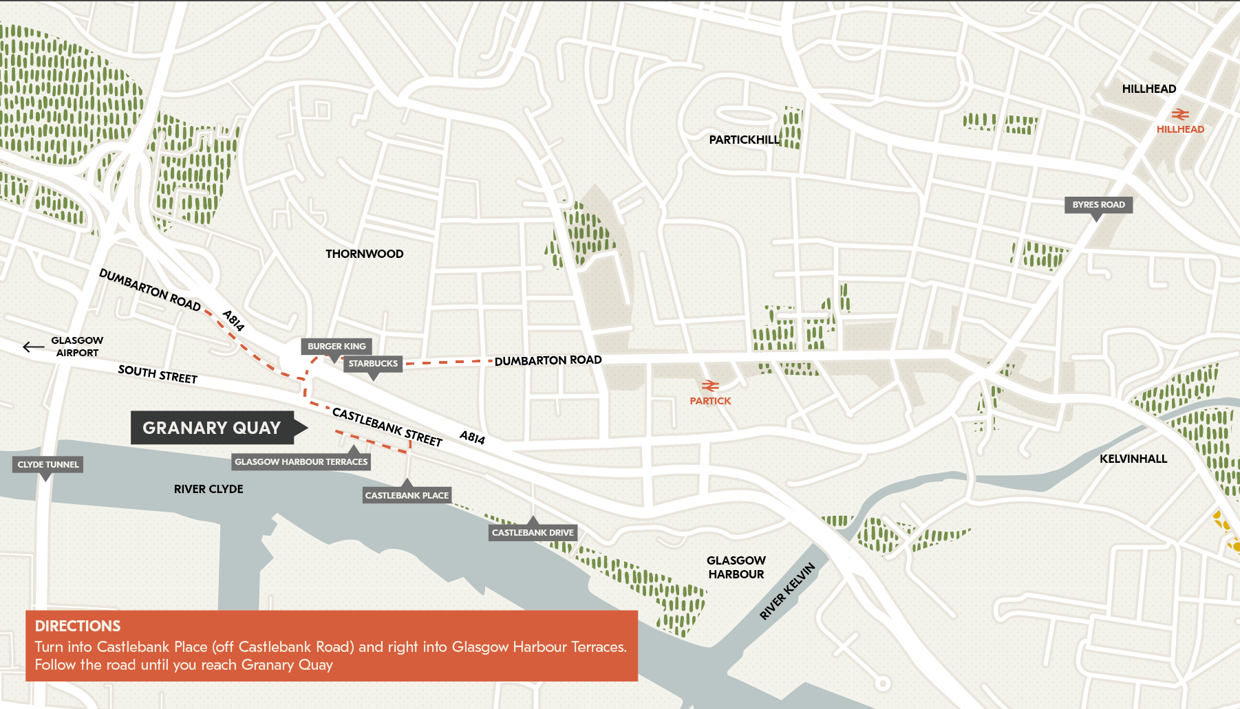 DL GLASGOW Granary Quay Major Roads Map JUN24